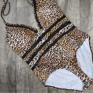 Leopard Print One Piece Swimsuit